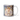 Personalized angel Christmas photo-face mug beside a decorated tree