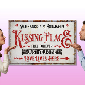 Personalized couple canvas – custom romantic wall art gift