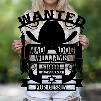 Mad Dog personalized metal sign - custom name dog lover wall art