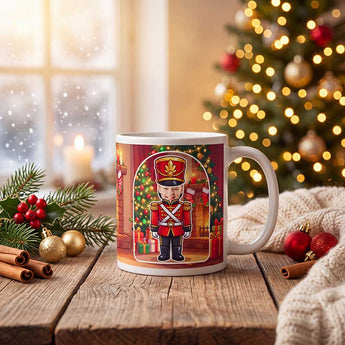 Personalized nutcracker Christmas photo-face mug with your own face on it