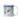 Personalized polar bear Christmas photo-face mug beside a decorated tree