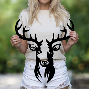 Deer Head Metal Sign
