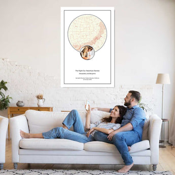 Celestial Promise Star Map with Photo – custom night sky print featuring your photo