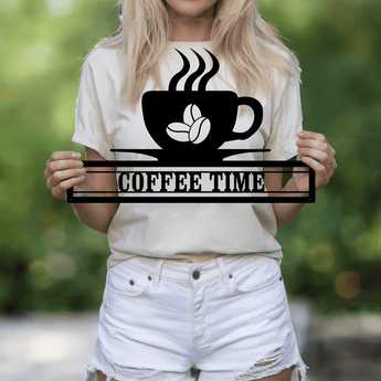 Personalized Coffee Cup Family Name Metal Sign