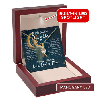 alluring beauty necklace gift for daughter personalized gift with message card jewelry gift box romantic keepsake