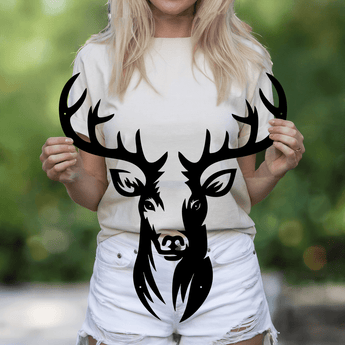 Deer Head Metal Sign