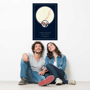 Eternal Midnight Star Map with Photo – custom night sky print featuring your photo
