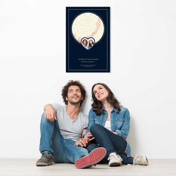 Eternal Midnight Star Map with Photo – custom night sky print featuring your photo