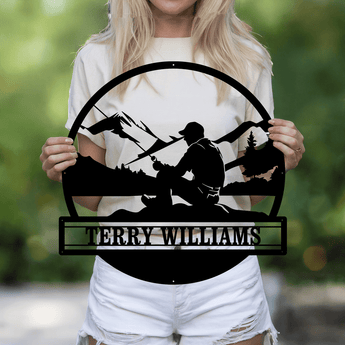 Personalized Fisherman Name Metal Sign