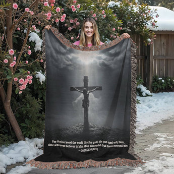 Personalized christian woven blanket – keepsake gift for birthdays and Christmas