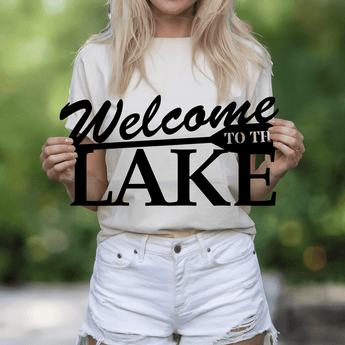 Welcome to the Lake metal sign - die-cut lake house cabin wall decor