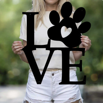 Personalized Paw Print Metal Sign