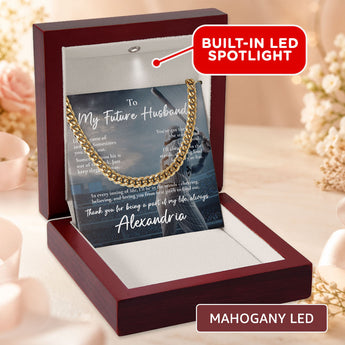 Cuban Link Chain Gift for Him – personalized jewelry gift with heartfelt message card