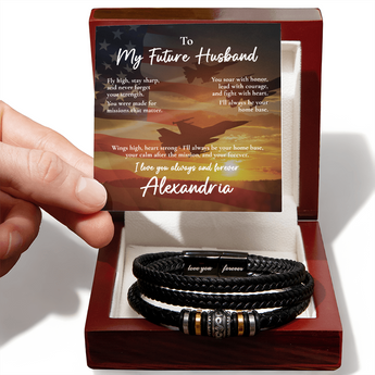 Love You Forever Bracelet Gift for Him – personalized jewelry gift with heartfelt message card