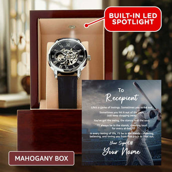 Openwork Watch Gift for Him – personalized jewelry gift with heartfelt message card