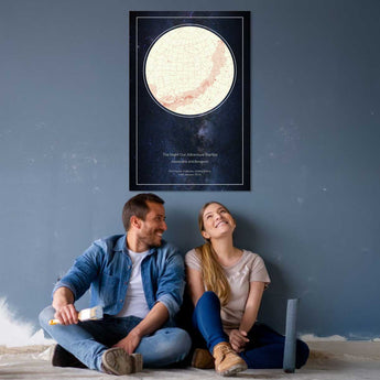 Midnight Embrace Star Map – personalized night sky print | custom anniversary gift