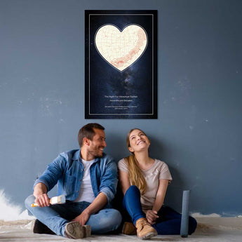 Midnight Embrace Star Map – personalized night sky print | custom anniversary gift