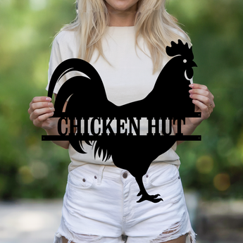 Personalized Rooster Metal Sign