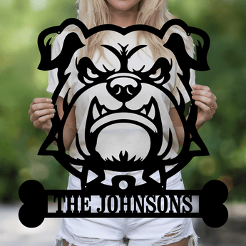 Personalized Bulldog Name Metal Sign