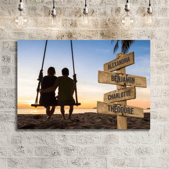 couple signpost canvas personalized gift with message card jewelry gift box romantic keepsake