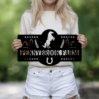 Personalized Horse Farm Name Metal Sign