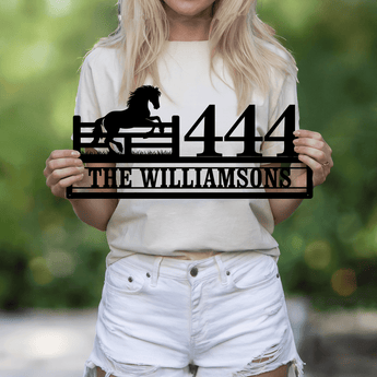 Personalized Horse Address Metal Sign