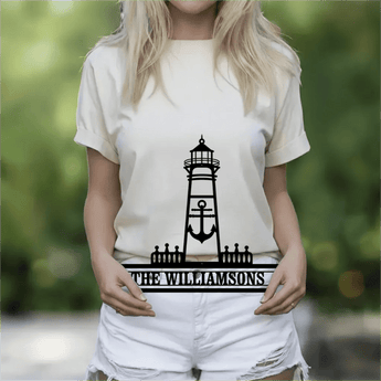 Personalized Lighthouse Family Name Metal Sign