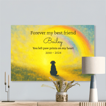 pet memorial canvas personalized gift with message card jewelry gift box romantic keepsake