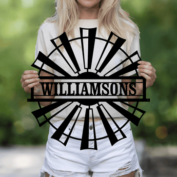 Personalized Windmill Farm Name Metal Sign
