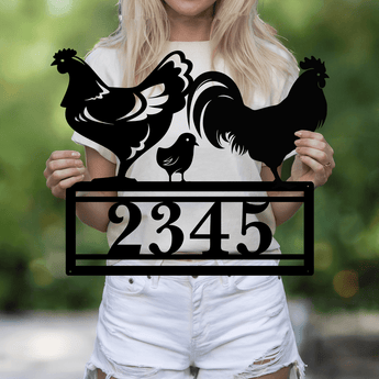 Personalized Poultry Address Metal Sign