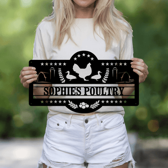 Personalized Poultry and Farm Name Metal Sign