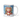 Personalized reindeer Christmas photo-face mug beside a decorated tree