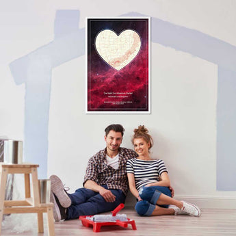 Stardust Passion Star Map – framed fine art star map print | personalized anniversary gift