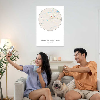 where we met map personalized gift with message card jewelry gift box romantic keepsake