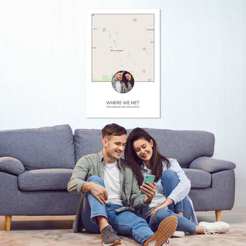 where we met map personalized gift with message card jewelry gift box romantic keepsake