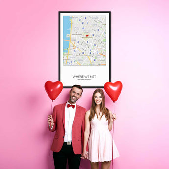 where we met map personalized gift with message card jewelry gift box romantic keepsake