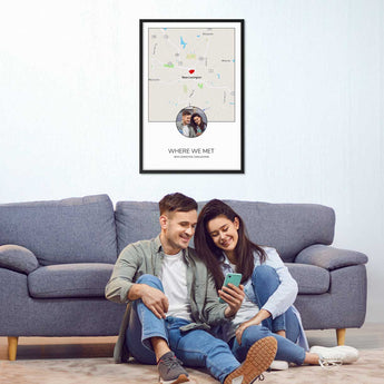 where we met map personalized gift with message card jewelry gift box romantic keepsake