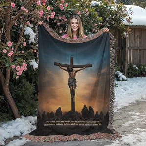 Personalized christian woven blanket – keepsake gift for birthdays and Christmas