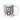 Personalized penguin Christmas photo-face mug beside a decorated tree