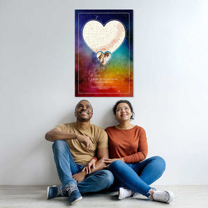 Celestial Lovers Star Map with Photo – custom night sky print featuring your photo