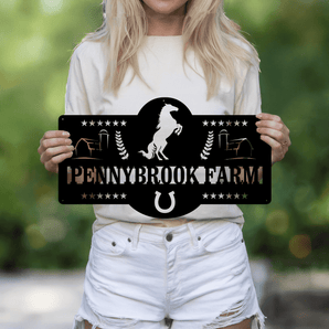 Personalized Horse Farm Name Metal Sign