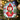 Personalized cardinal Christmas photo ornament — a real face on a cute cartoon red cardinal onesie in a snowy scene, on a red ribbon
