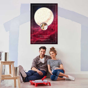 Stardust Passion Star Map with Photo – custom night sky print featuring your photo