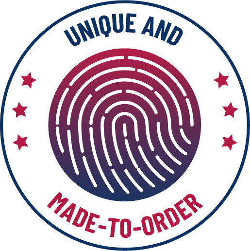 Unique and made-to-order badge with fingerprint icon – ideal for custom, personalized, or handcrafted gift products